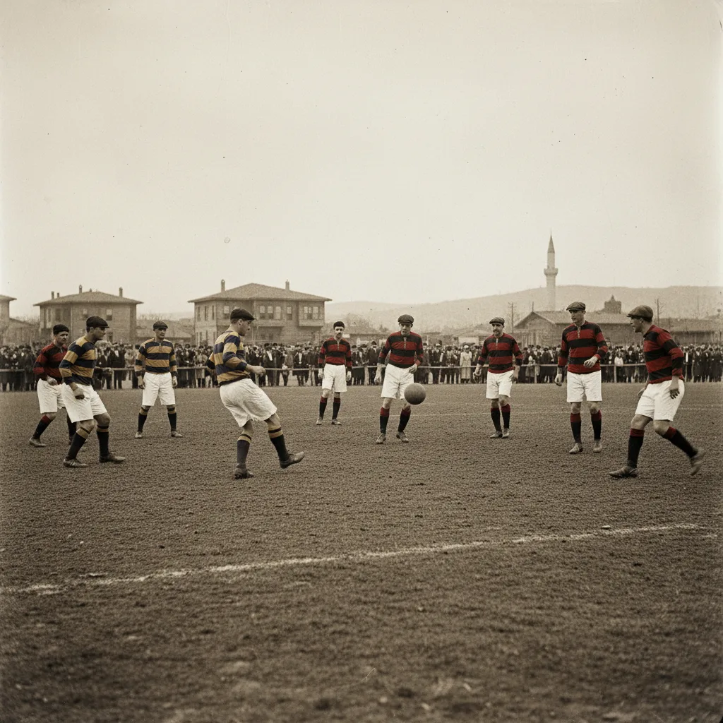 Partido de fútbol turco de principios del siglo XX, Fenerbahçe vs Karagümrük.