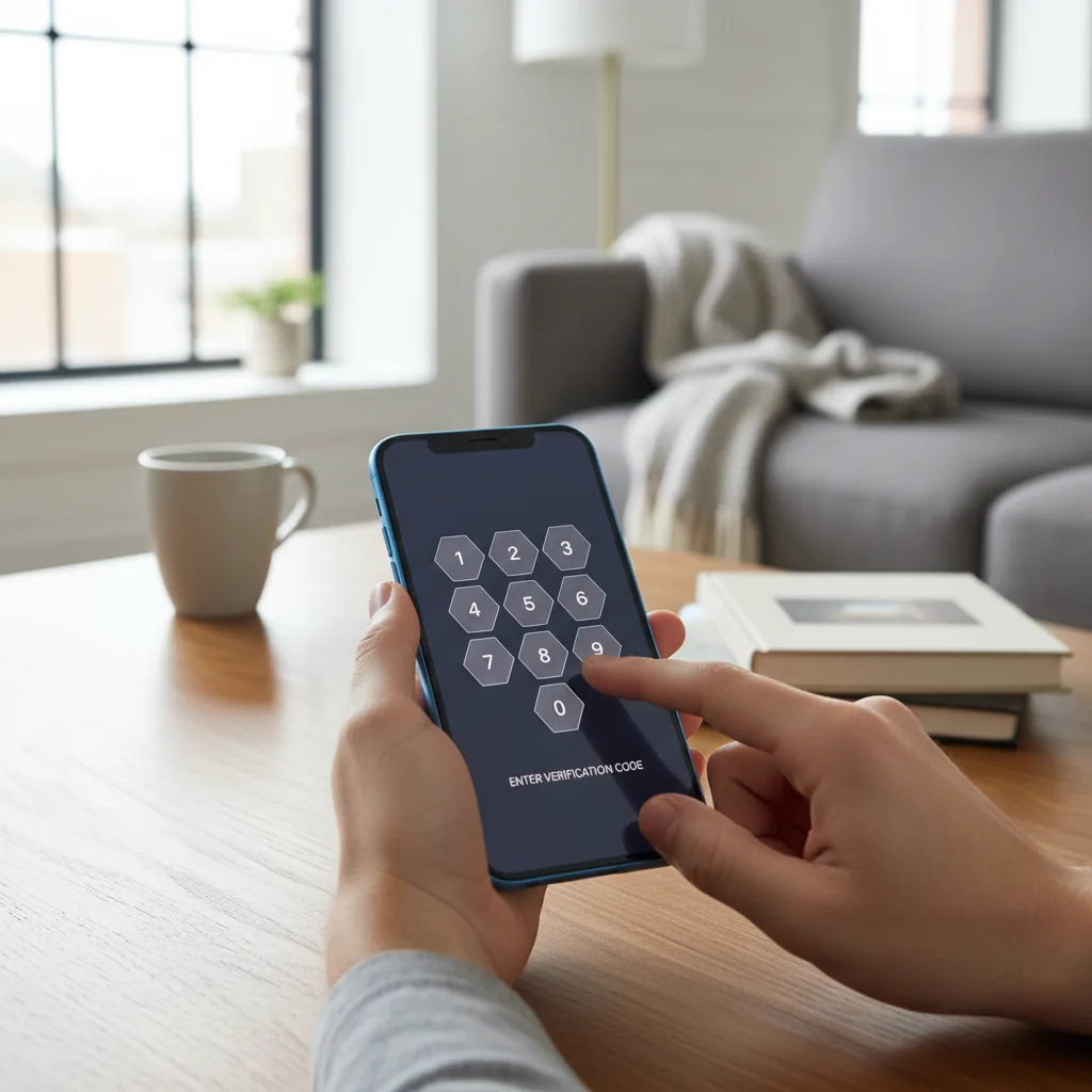 Person uses multi-factor authentication on smartphone.