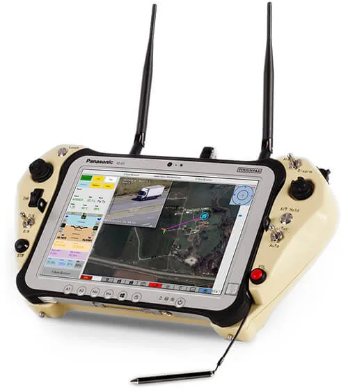 A Ground Control Station (GCS) is the operator's console that acts as the brain of a drone operation