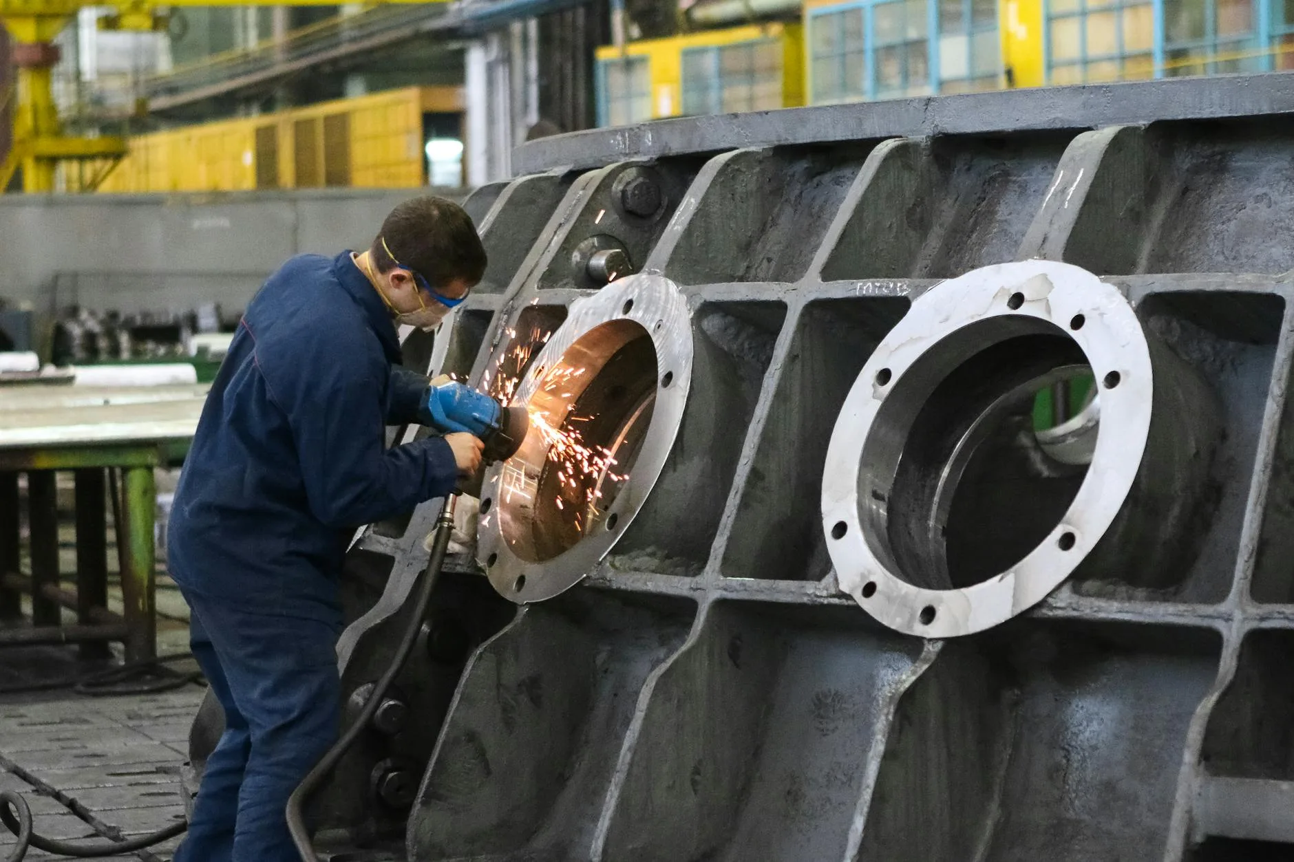 Industrial quartz processing plant, crushing and grinding.